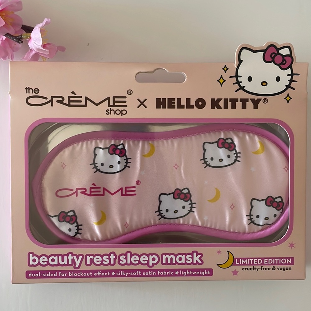 Hello Kitty x The Creme Shop beauty rest sleep mask bath makeup cosmetics new